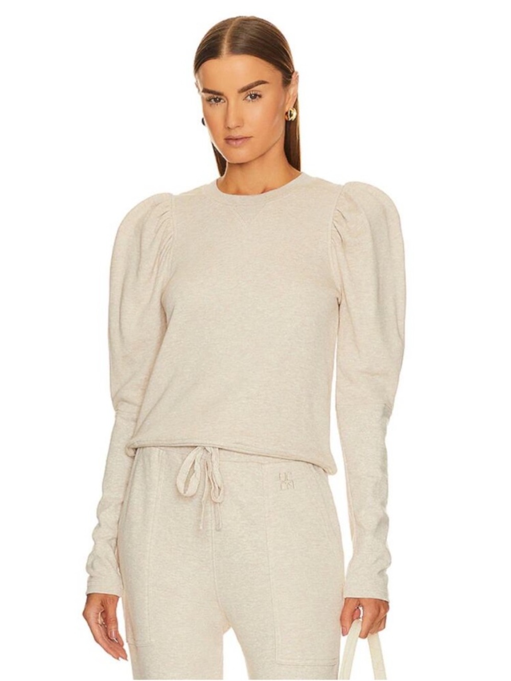 Ulla Johnson Philo Pullover | Cream Puff Sleeve Sweatshirt | Medium